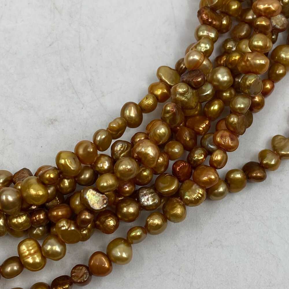 Orange Seed Pearl Layered Beaded Necklace | OS Regular - Picture 3 of 7